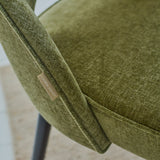 Imogen 120cm Chalked Mango Wood Round Dining Table Set  - 4 Seater - Marilyn Moss Green Dining Chairs - Black Legs - Laura James