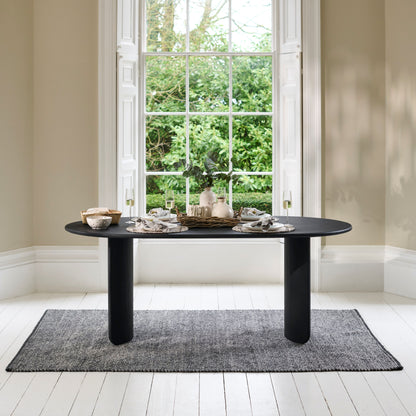 Imogen Jet Black Mango Wood Rectangular Dining Table - 190cm - Laura James