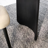 Imogen 190cm Jet Black Mangowood  Wooden Rectangular Dining Table Set - 6 Seater - Freya Sand Dining Chairs - Black Legs - Laura James