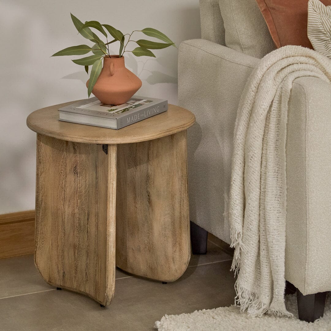 Imogen Chalked Mango Wood Side Table – Laura James
