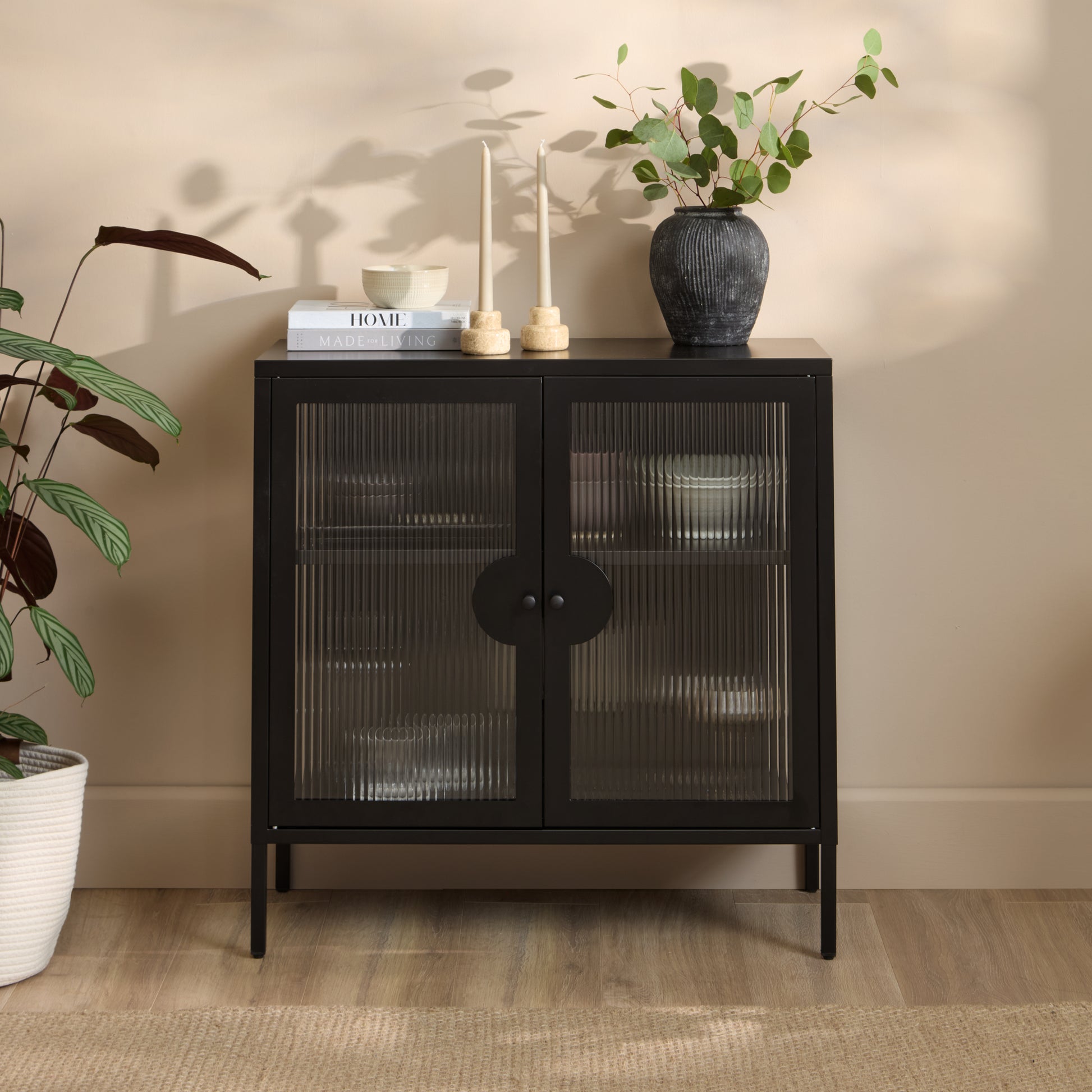 Indiana Black Metal 2 Door Sideboard - 80cm - Laura James