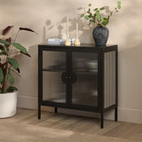 Indiana Black Metal 2 Door Sideboard - 80cm - Laura James