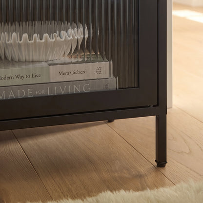 Indiana Metal Bedside Table - Jet Black - Laura James 