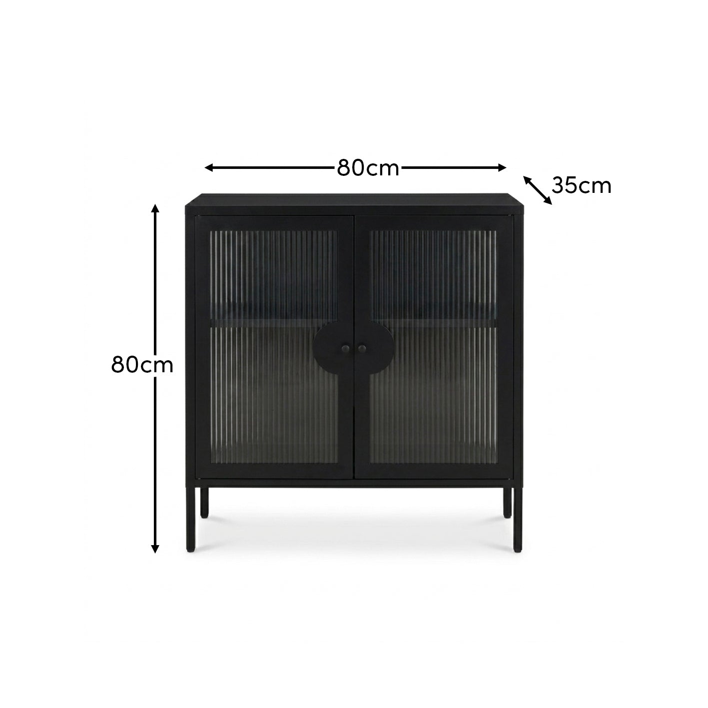 Indiana Black Metal 2 Door Sideboard - 80cm – Laura James