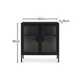 Indiana Black Metal 2 Door Sideboard - 80cm - Laura James