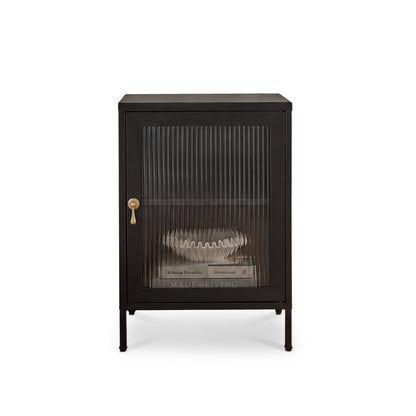 Indiana Metal Bedside Table - Jet Black