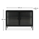 Indiana Black Metal 2 Door Sideboard - 120cm - Laura James 