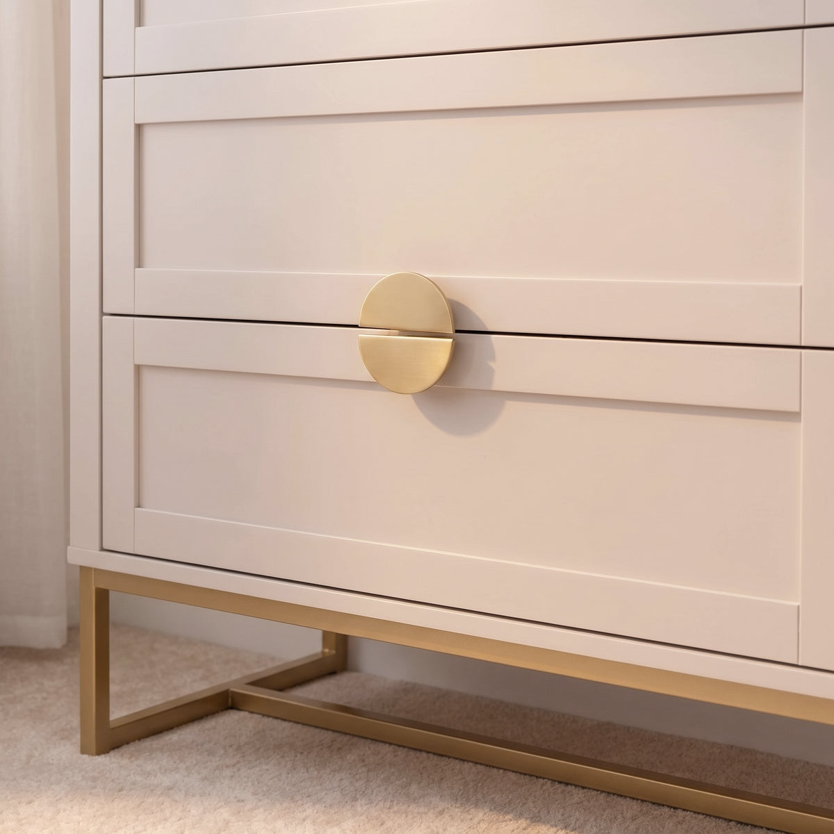 Ines 4 Drawers Tall Boy - Taupe - Laura James 