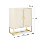 Ines 2 Door Sideboard - Taupe & Gold legs - Laura James