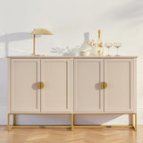 Ines 4 Door Sideboard - Taupe & Gold - Laura James