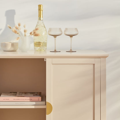 Ines 4 Door Sideboard - Taupe & Gold - Laura James