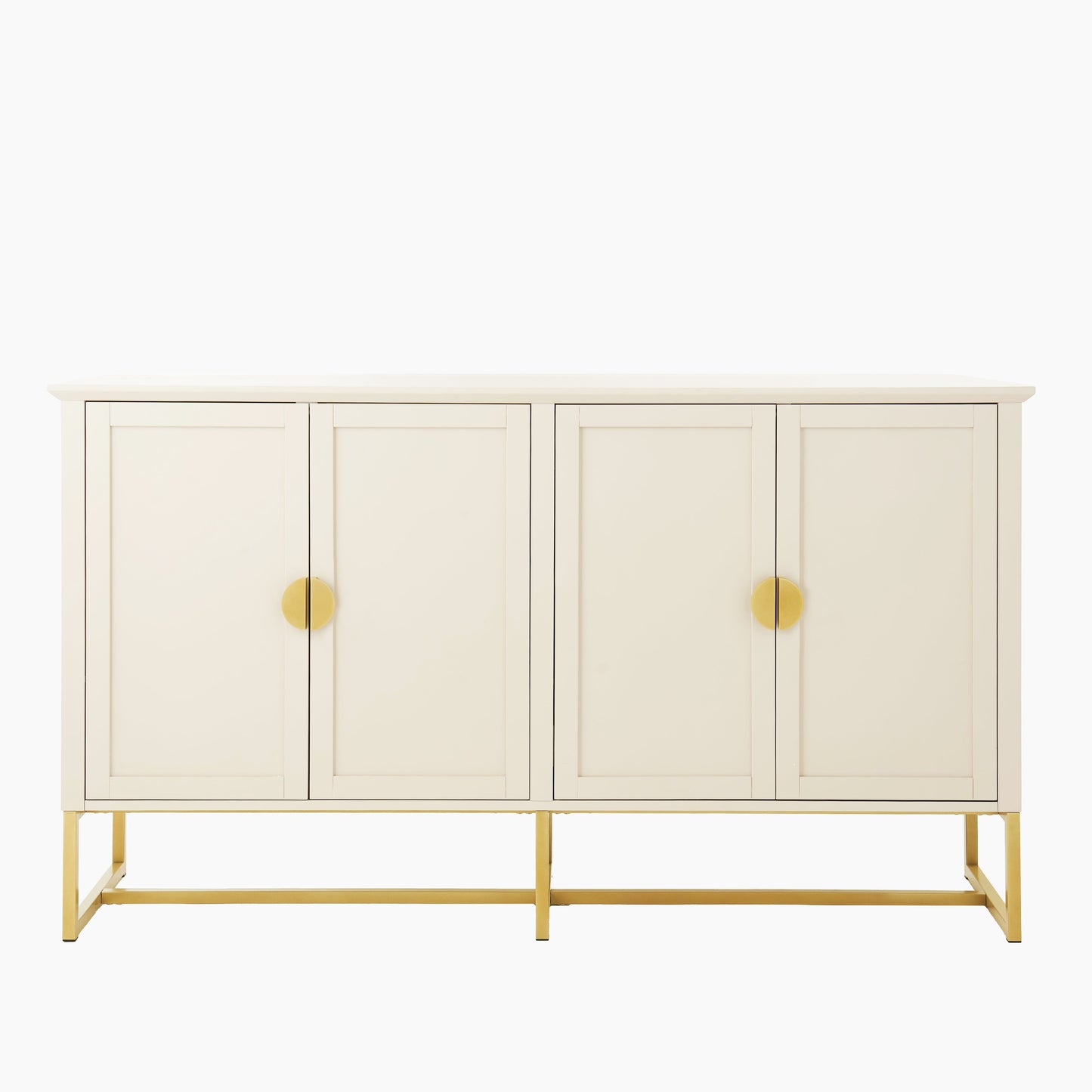 Ines 4 Door Large Sideboard -  Taupe & Gold - Laura James 