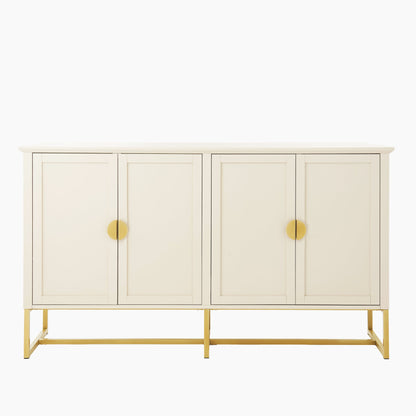 Ines 4 Door Large Sideboard -  Taupe & Gold - Laura James 