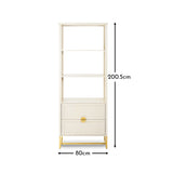 Ines Taupe and Gold Tall Bookcase - Laura James 
