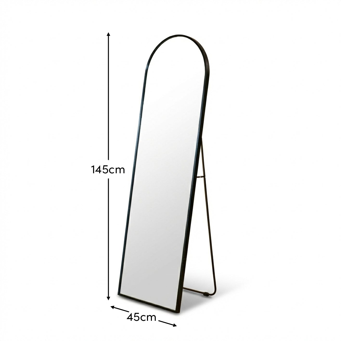 Ingham 145x45cm LED Arch Mirror - Black - Laura James