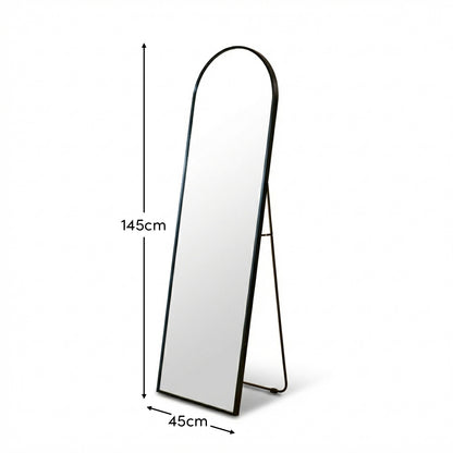 Ingham 145x45cm LED Arch Mirror - Black - Laura James