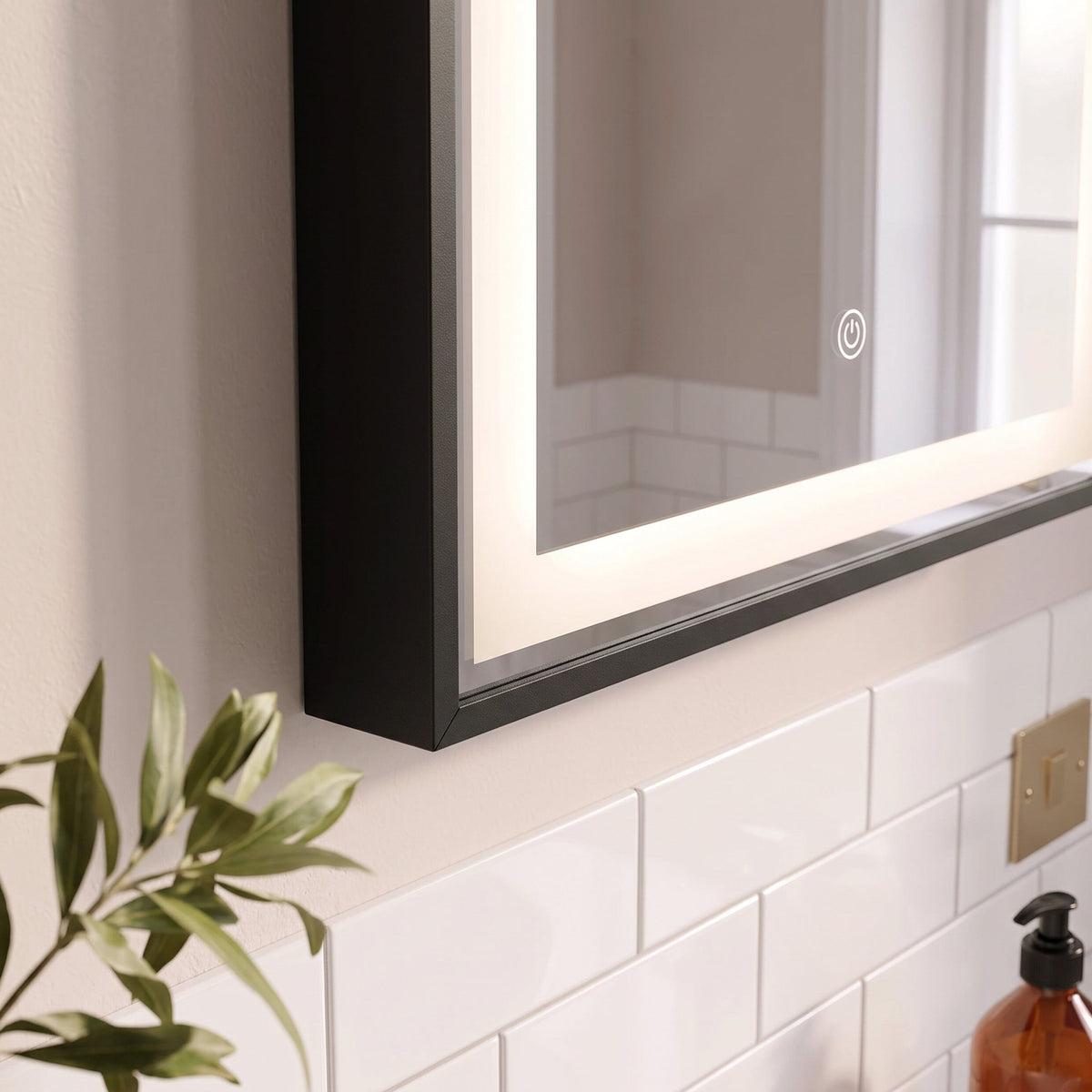 Ingham 65x45cm LED Arch Bathroom Mirror - Black - Laura James