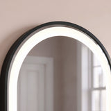Ingham 65x45cm LED Arch Bathroom Mirror - Black - Laura James