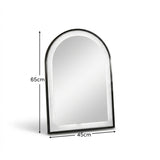 Ingham 65x45cm LED Arch Bathroom Mirror - Black - Laura James