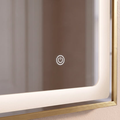 Ingham 65x45cm LED Arch Bathroom Mirror - Gold - Laura James