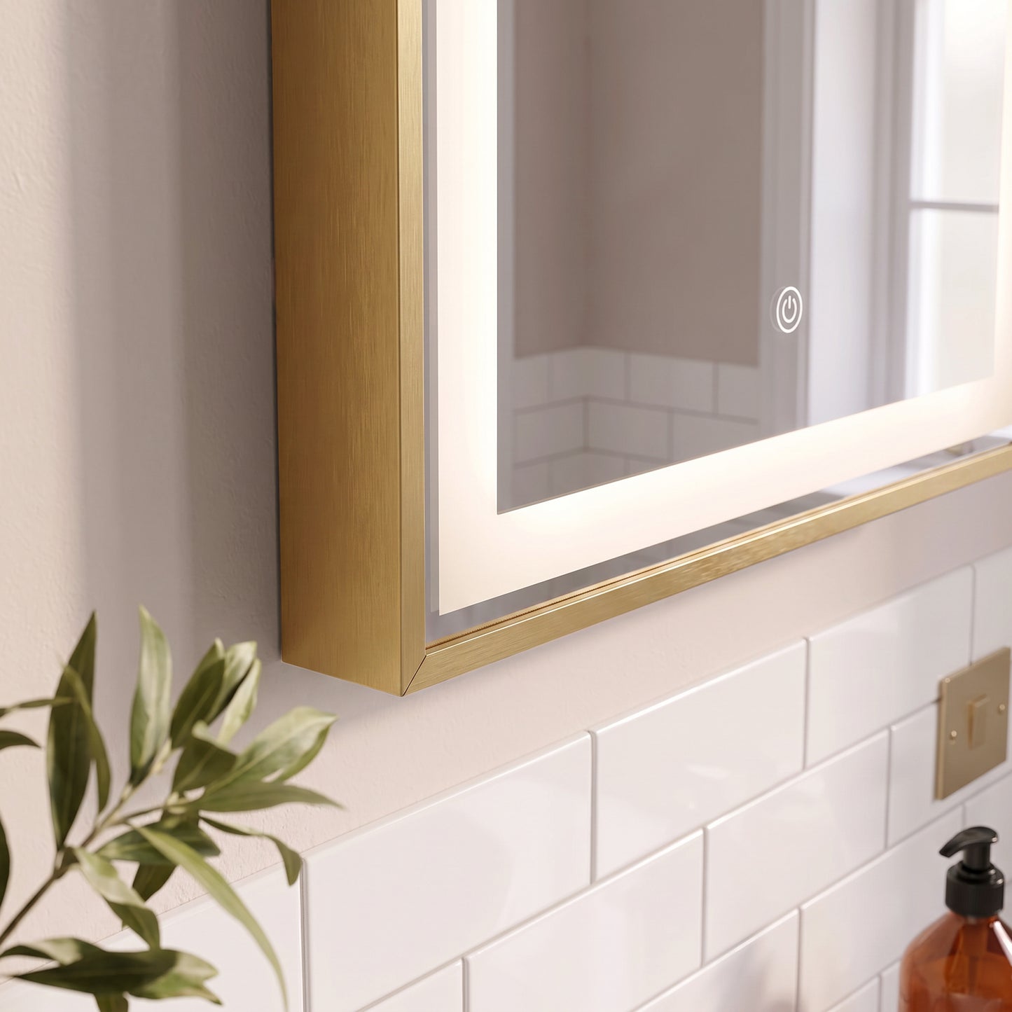 Ingham 65x45cm LED Arch Bathroom Mirror - Gold - Laura James