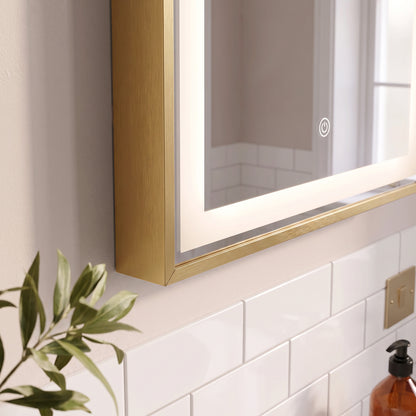 Ingham 65x45cm LED Arch Bathroom Mirror - Gold - Laura James