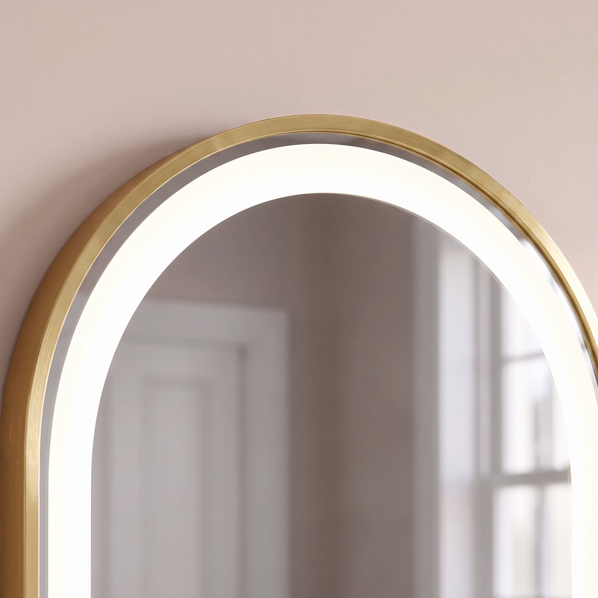 Ingham 65x45cm LED Arch Bathroom Mirror - Gold - Laura James