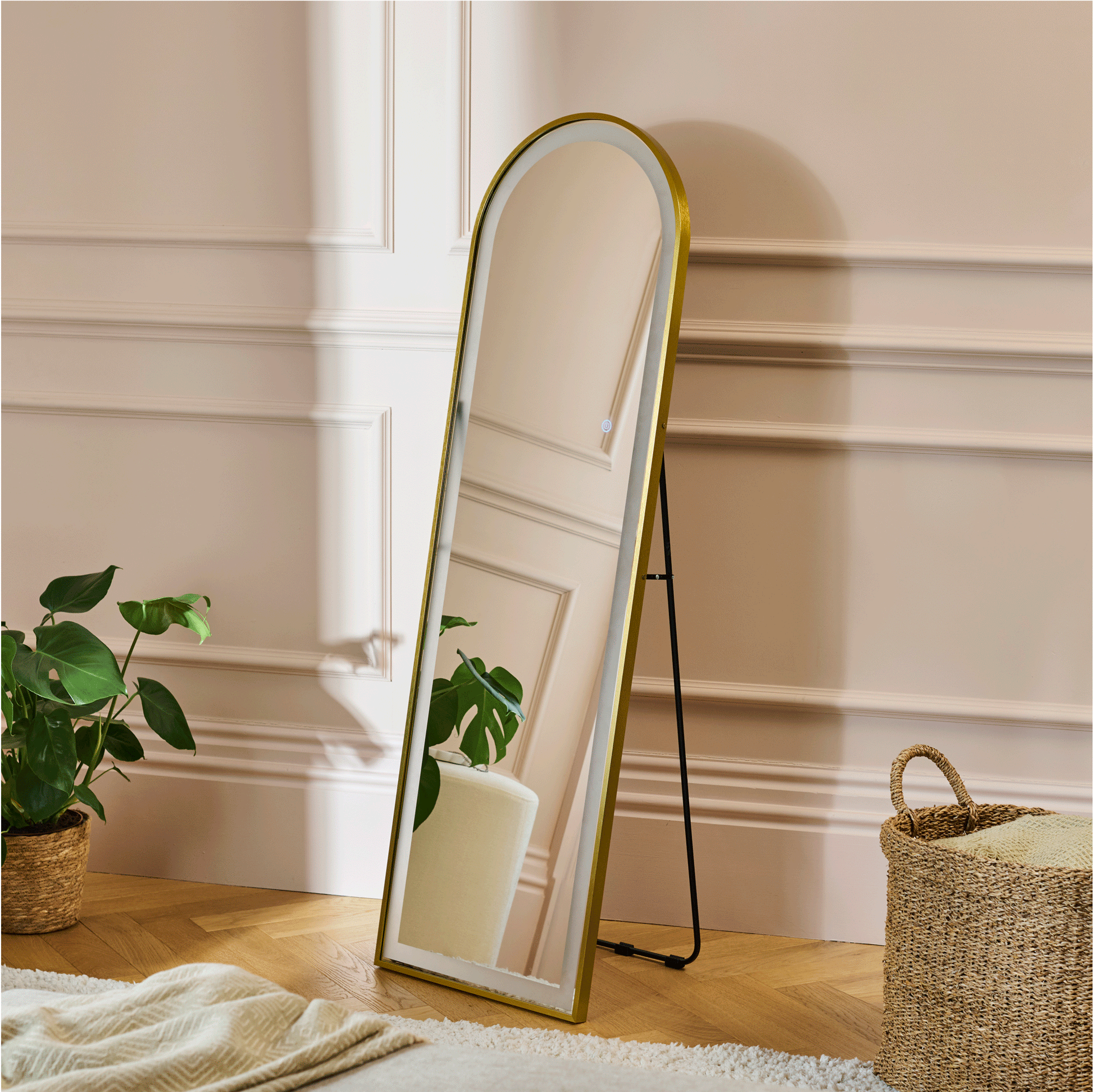 Ingham 145x45cm LED Arch Mirror - Gold - Laura James