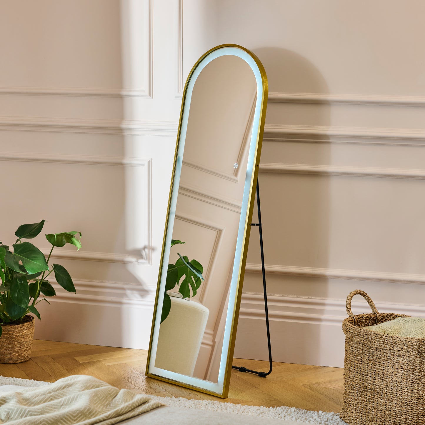 Ingham 145x45cm LED Arch Mirror - Gold - Laura James