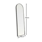 Ingham 170x50cm Full Length Arch Mirror - Black - Laura James 