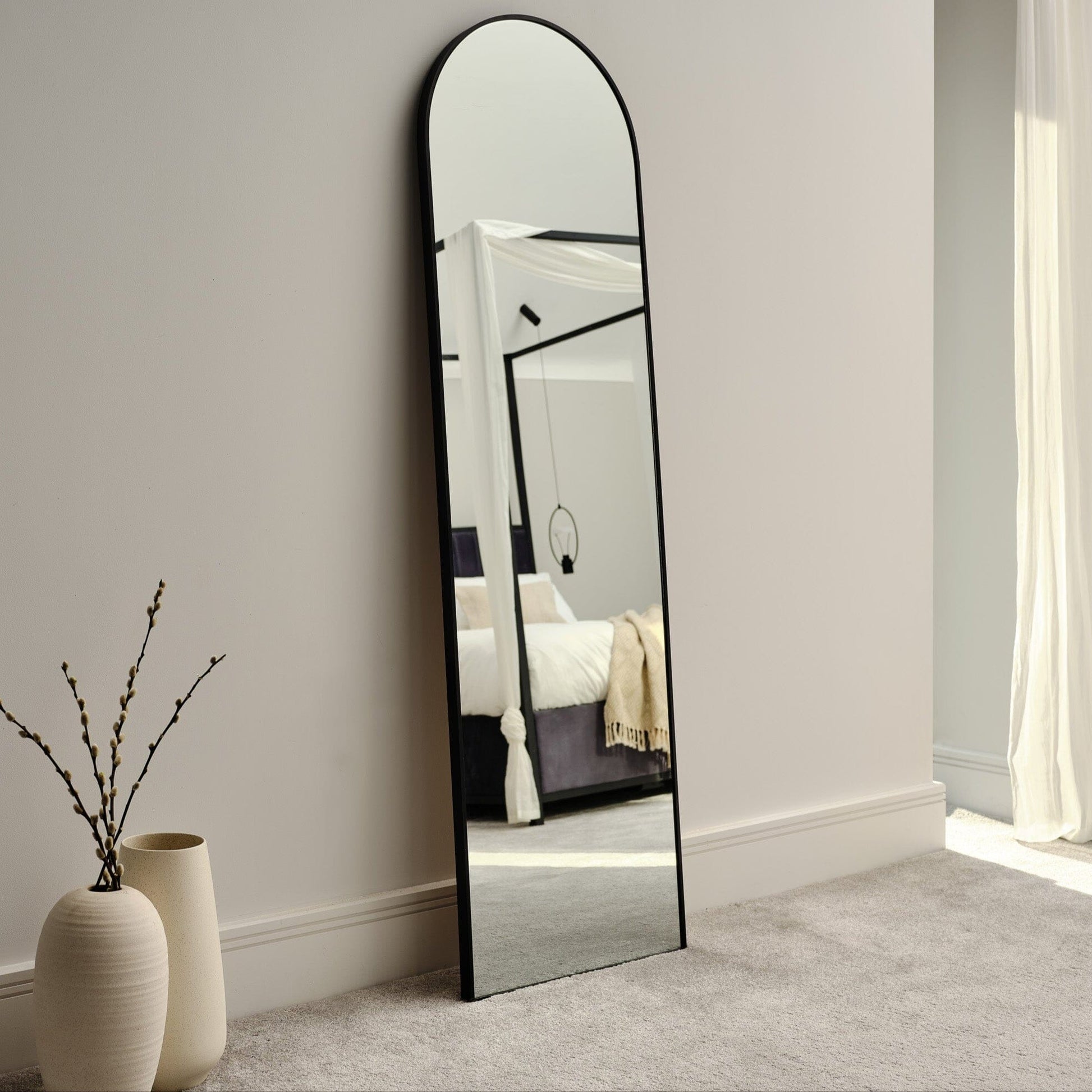 Ingham 140X40cm Metal Arch Mirror - Black – Laura James