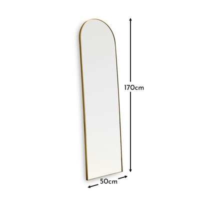 Ingham 170x50cm Full Length Arch Mirror  - Gold - Laura James 