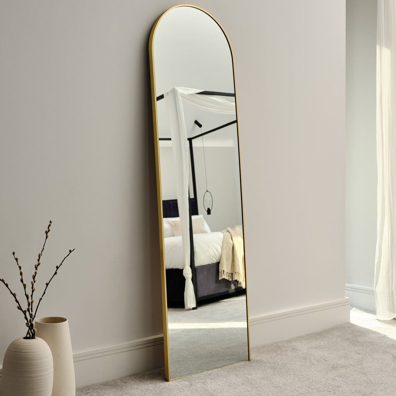 Ingham 170x50cm Full Length Arch Mirror  - Gold - Laura James