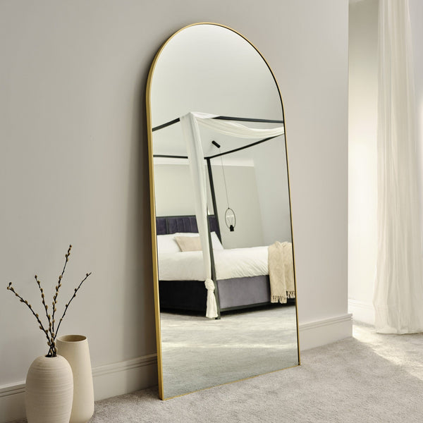 Ingham 180x90cm Full Length Arch Mirror - Gold