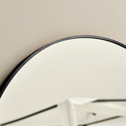 Ingham 180x90cm Metal Arch Floor Mirror - Black - Laura James 