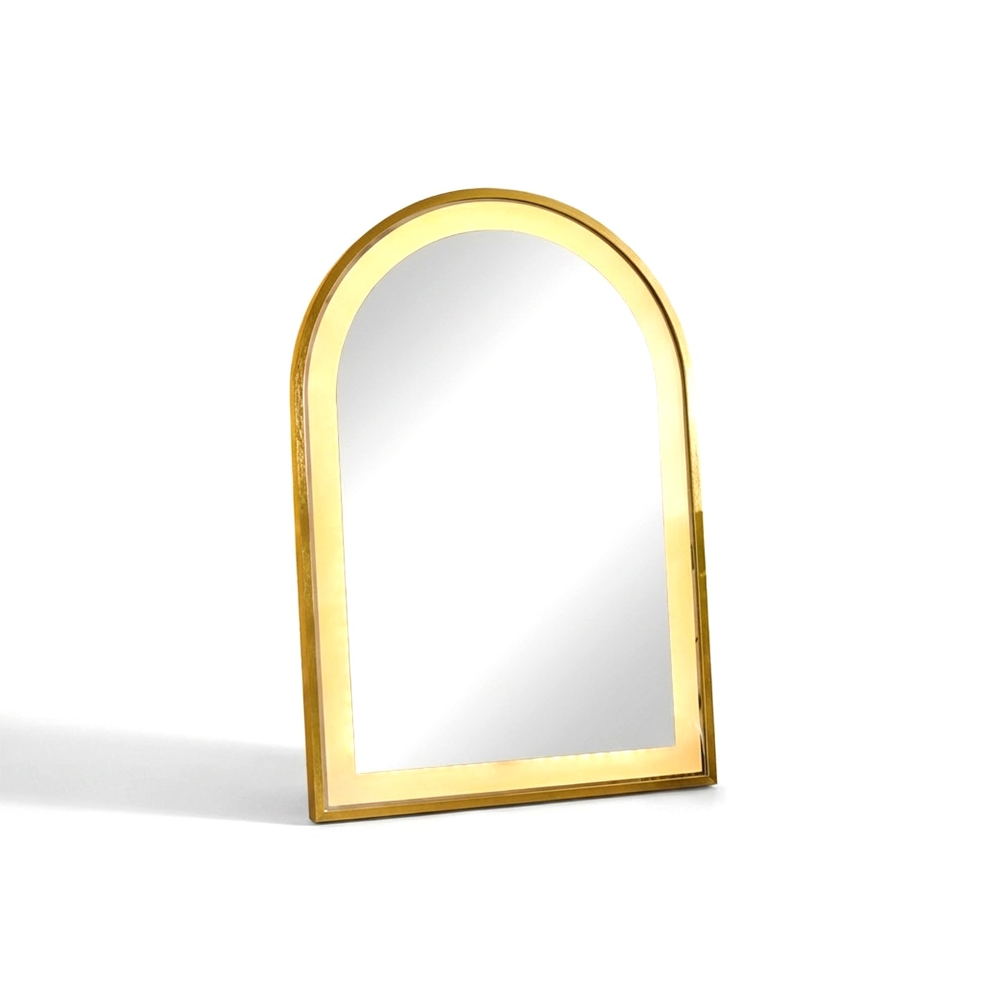 Ingham 65x45cm LED Arch Bathroom Mirror - Gold - Laura James