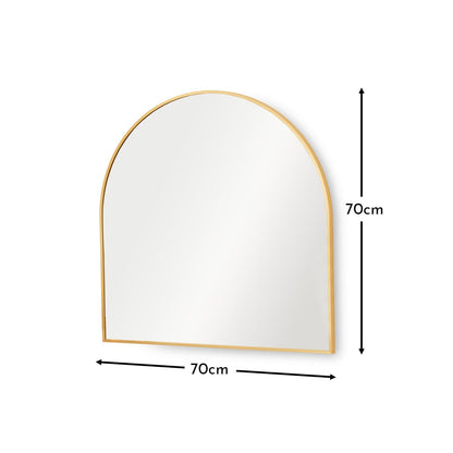 Ingham 70x70cm Metal Arch Mirror - Gold - Laura James 