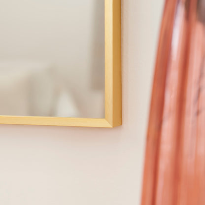 Ingham 70x70cm Metal Arch Mirror - Gold - Laura James 