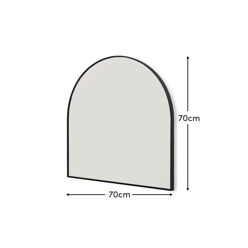 Ingham 70x70cm Metal Arch Mirror - Black - Laura James