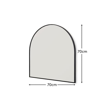Ingham 70x70cm Metal Arch Mirror - Black - Laura James