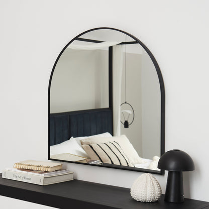 Ingham 70 x 70cm Metal Arch Mirror - Black - Laura James 