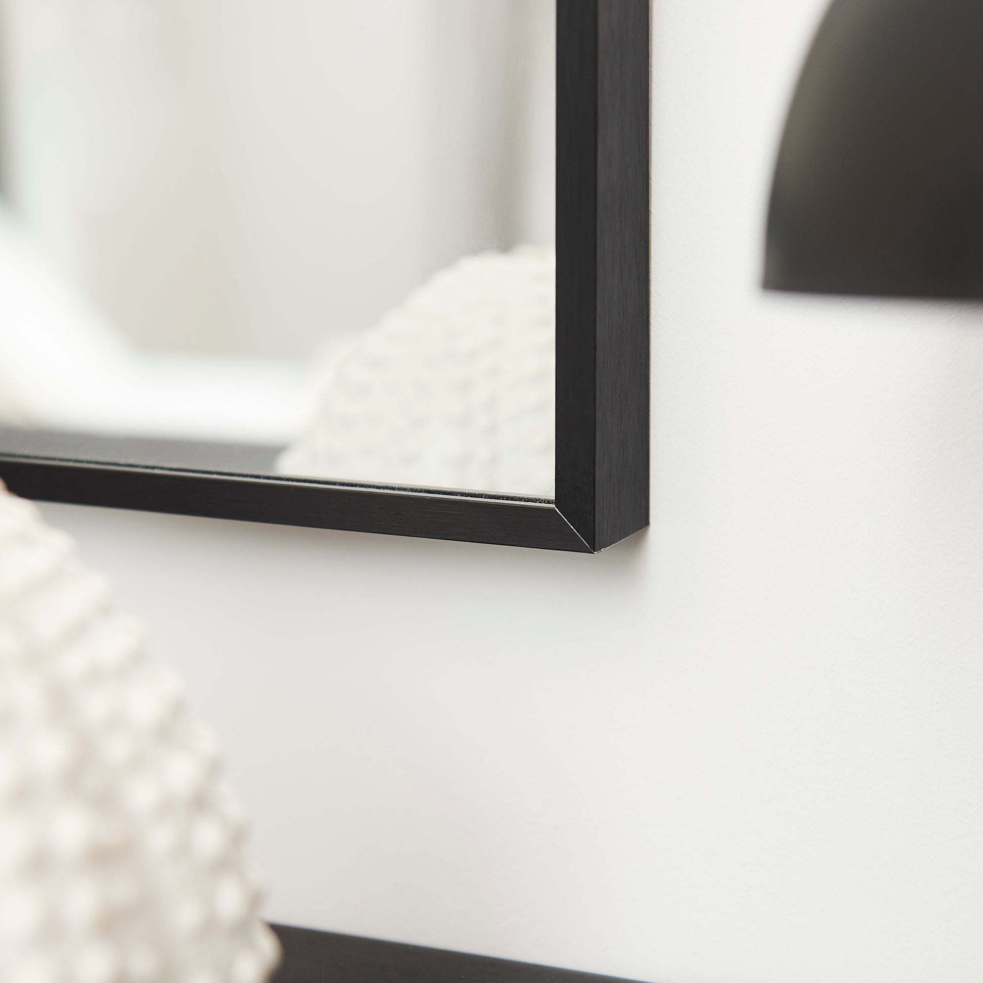 Ingham 70 x 70cm Metal Arch Mirror - Black - Laura James 