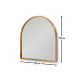 ngham 70x70cm Wooden Arch Mirror - Natural - Laura James 