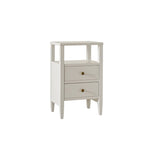 Ivy 2 Drawer Bedside Table - Ivory White - Laura James