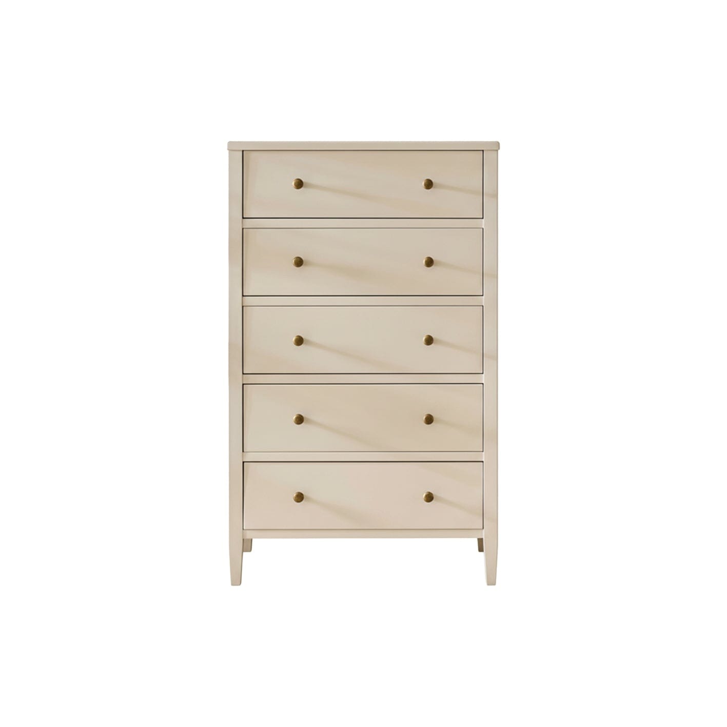 Ivy 5 Drawer Tall Chest of Drawers - Ivory White - Laura James