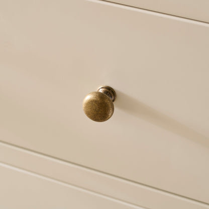 Ivy 5 Drawer Tall Chest of Drawers - Ivory White - Laura James