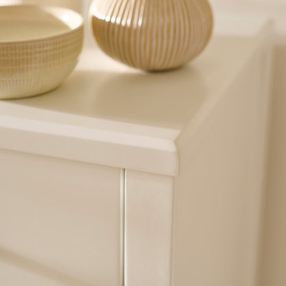 Ivy 5 Drawer Tall Chest of Drawers - Ivory White - Laura James