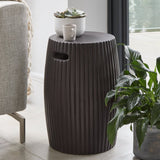 Jabari 35cm Side Table - Lava Black - Laura James 