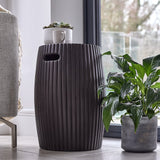 Jabari 35cm Side Table - Lava Black - Laura James 