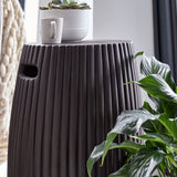 Jabari 35cm Side Table - Lava Black - Laura James 